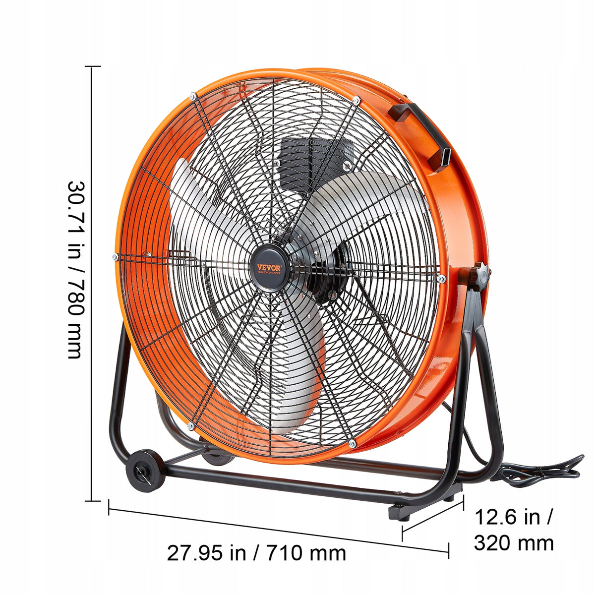 VEVOR DRUM FAN FLOOR 90W 8900 CFM 360 ADJUSTMENT POWERFUL