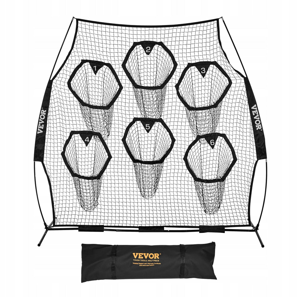 VEVOR Soccer Training Net, 274x106x243 cm, 6 Pockets, Heavy-Duty
