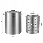 VEVOR 34L 36QT Stainless Steel Stock Pot with Basket and Lid
