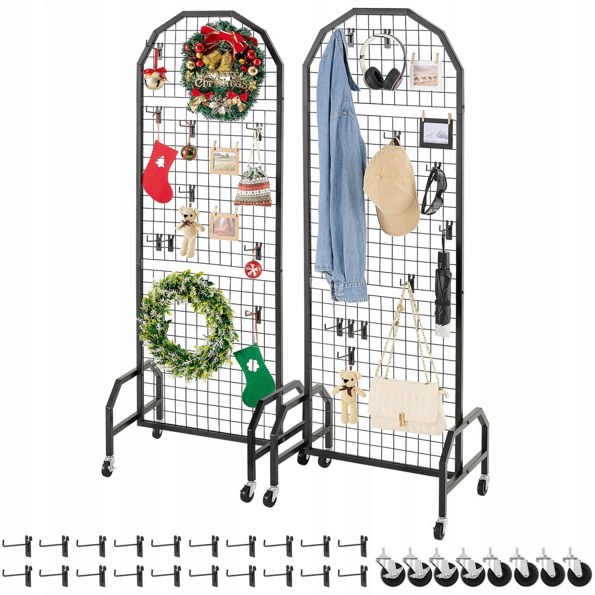 PREMIUM VEVOR GRID WALL PANELS 60X164 CM 2 PCS STRONG DISPLAY RACK