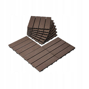 VEVOR PATIO TILES 10 PCS 30X30 CM WATERPROOF ANTI-SLIP WOOD