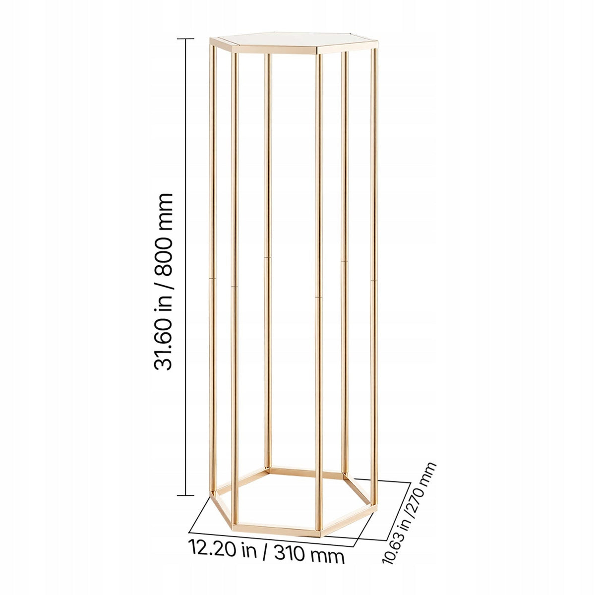 VEVOR PREMIUM WEDDING FLOWER STANDS 10 PCS 310X270X800 MM GOLD STURDY