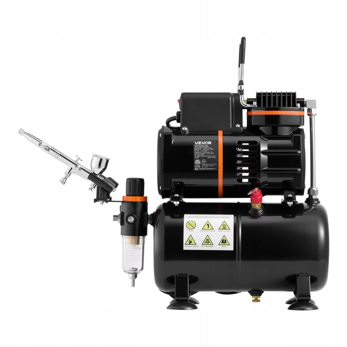 VEVOR 1/6 HP AIRBRUSH KIT WITH AIR COMPRESSOR AND 24 ACRYLIC PAINTS