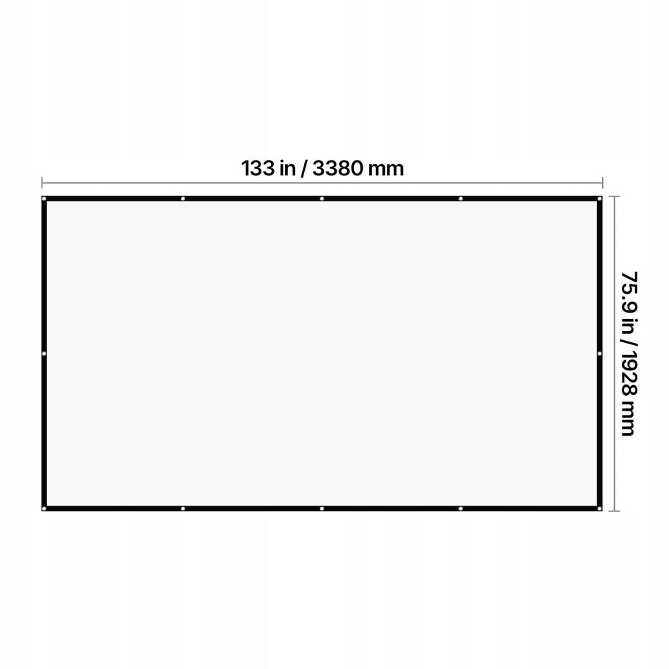 VEVOR 150 INCH PROFESSIONAL PROJECTOR SCREEN 16:9 4K 1080 HD MANUAL