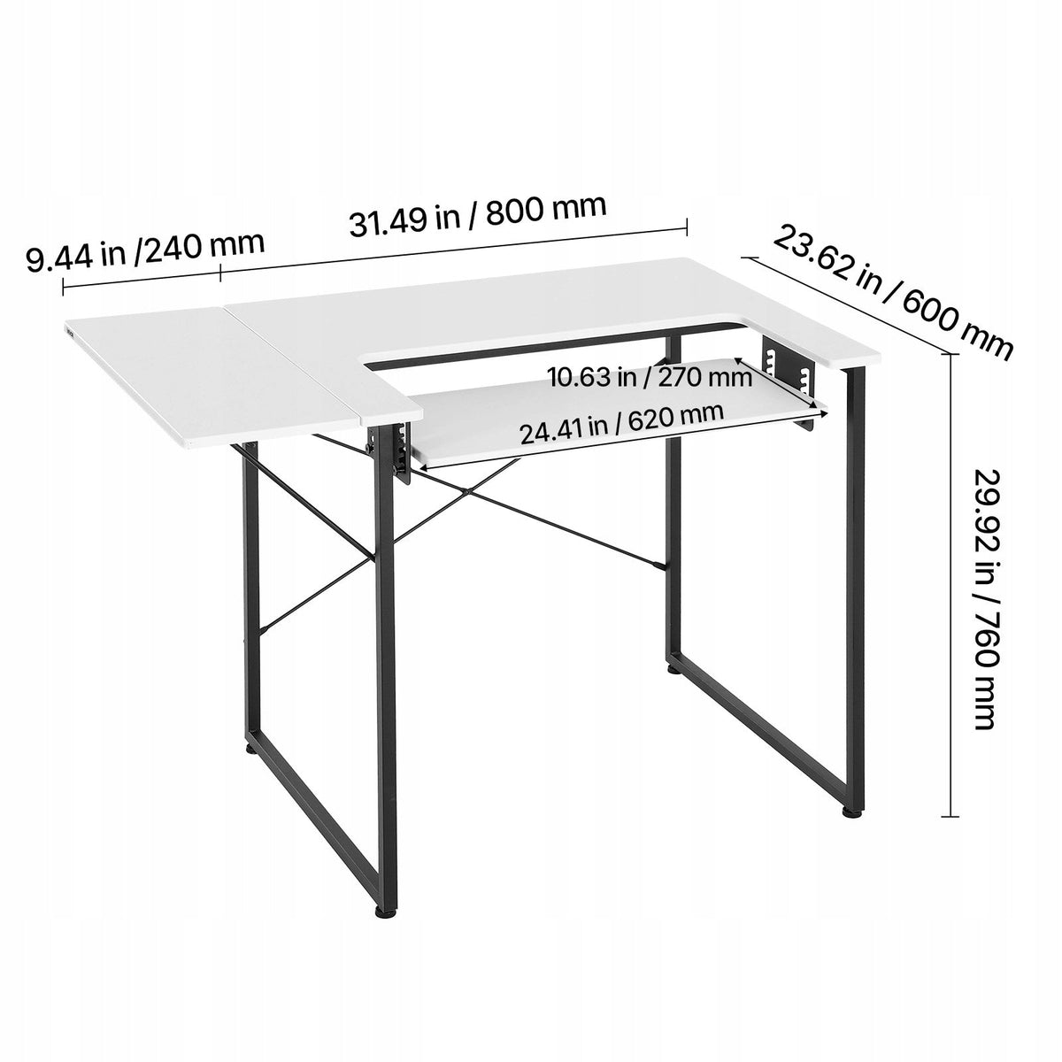 PROFESSIONAL SEWING TABLE VEVOR FOLDING TOP ADJUSTABLE SHELF STRONG