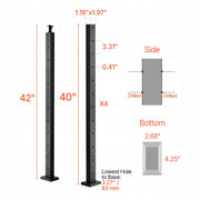 VEVOR Cable Railing Post Kit 4 Pieces 106.7X3X5CM Stainless Steel