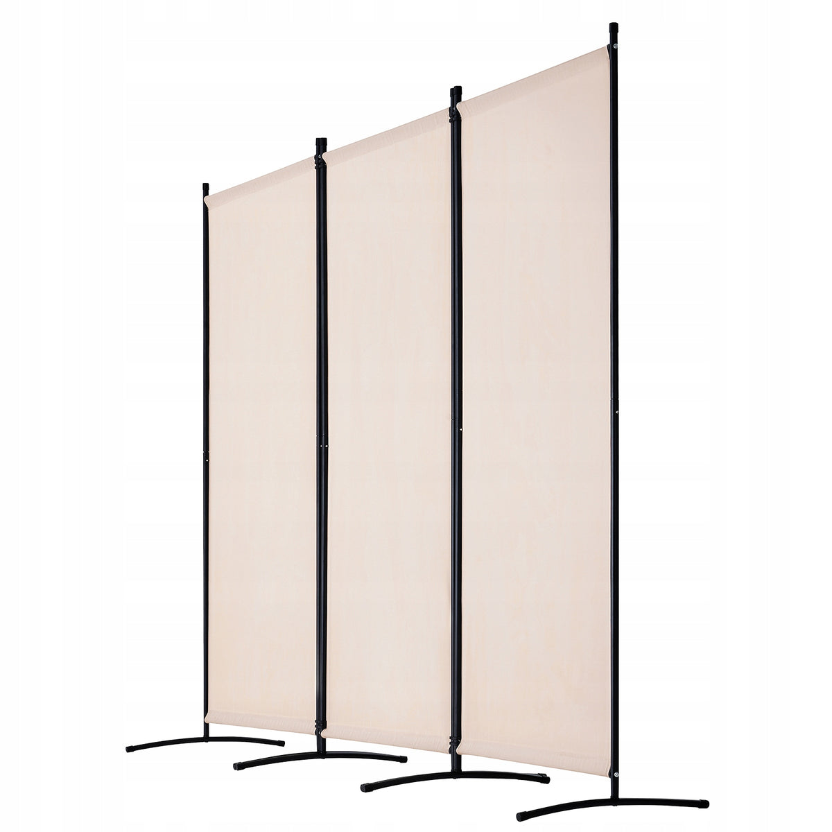 VEVOR 3-Panel Folding Room Divider Strong Frame Beige 260x184x52cm