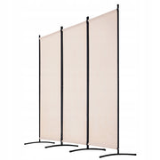 VEVOR 3-Panel Folding Room Divider Strong Frame Beige 260x184x52cm