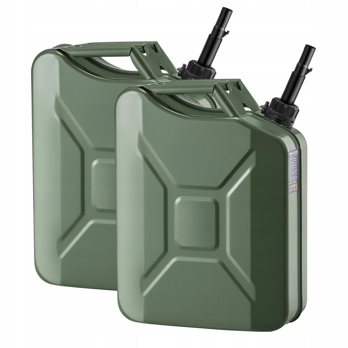 VEVOR 20L FUEL CAN 2 PCS METAL WITH SPOUT AND STRONG HANDLE