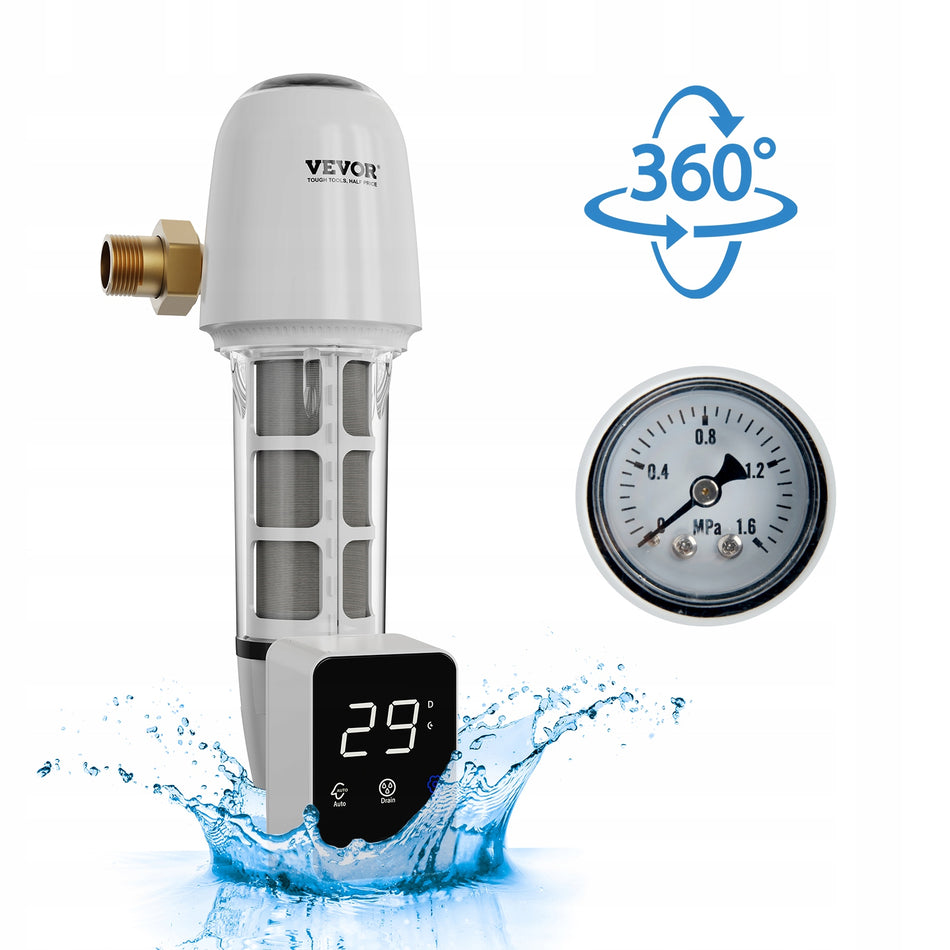 VEVOR SPIN-DOWN FILTER 40 MICRON SEDIMENT WATER FILTER FOR WELL WATER 8T