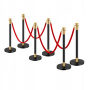 VEVOR STANCHIONS 6 PCS WITH 4 RED VELVET ROPES STRONG