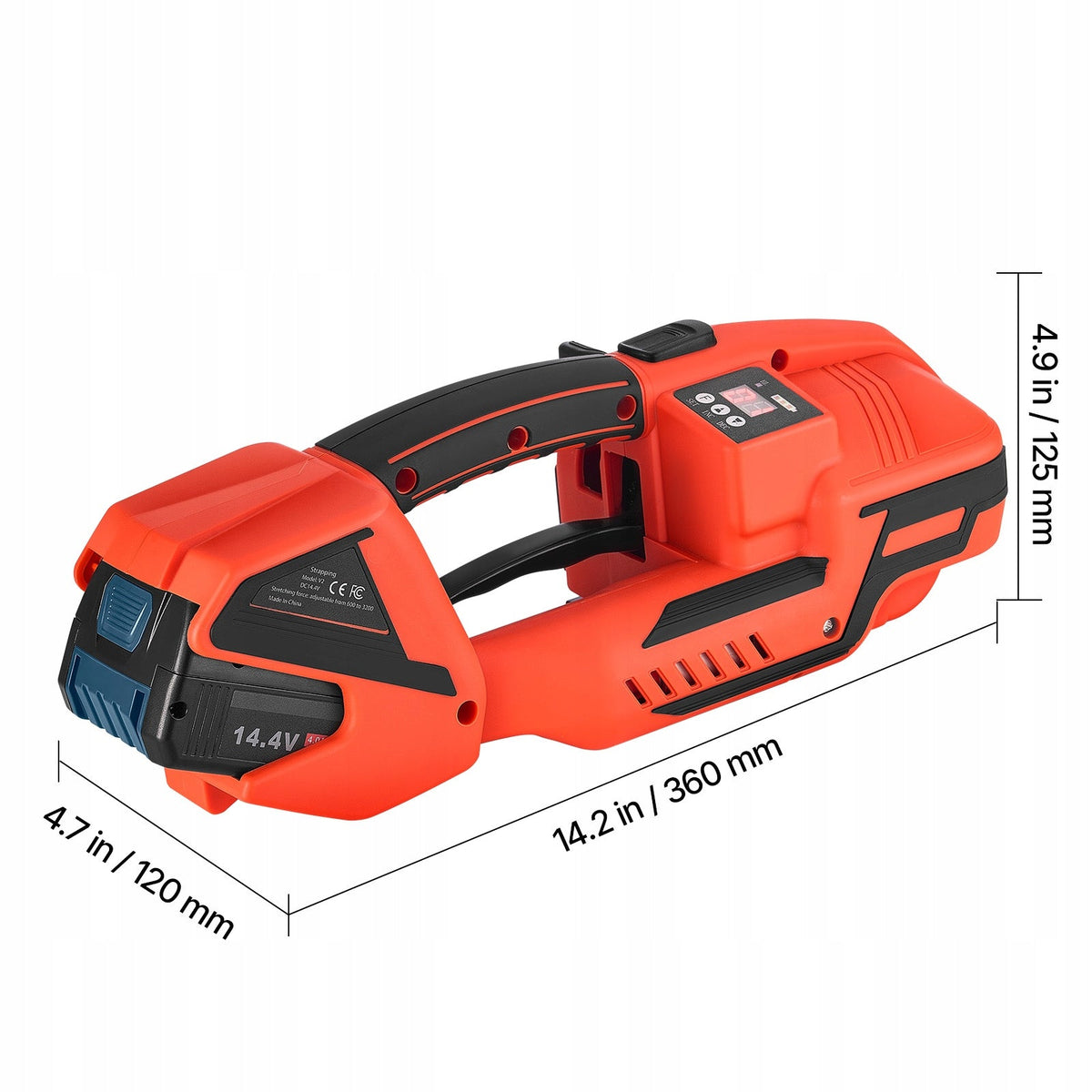 VEVOR BATTERY-POWERED STRAPPING TOOL 2X4000MAH DIGITAL PANEL