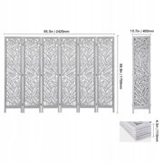 VEVOR ROOM DIVIDER 6 PANEL WOODEN FOLDING WHITE BOHO STURDY