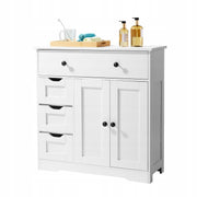 VEVOR 4-TIER WOODEN BATHROOM CABINET 2 DOORS 4 DRAWERS WHITE PREMIUM