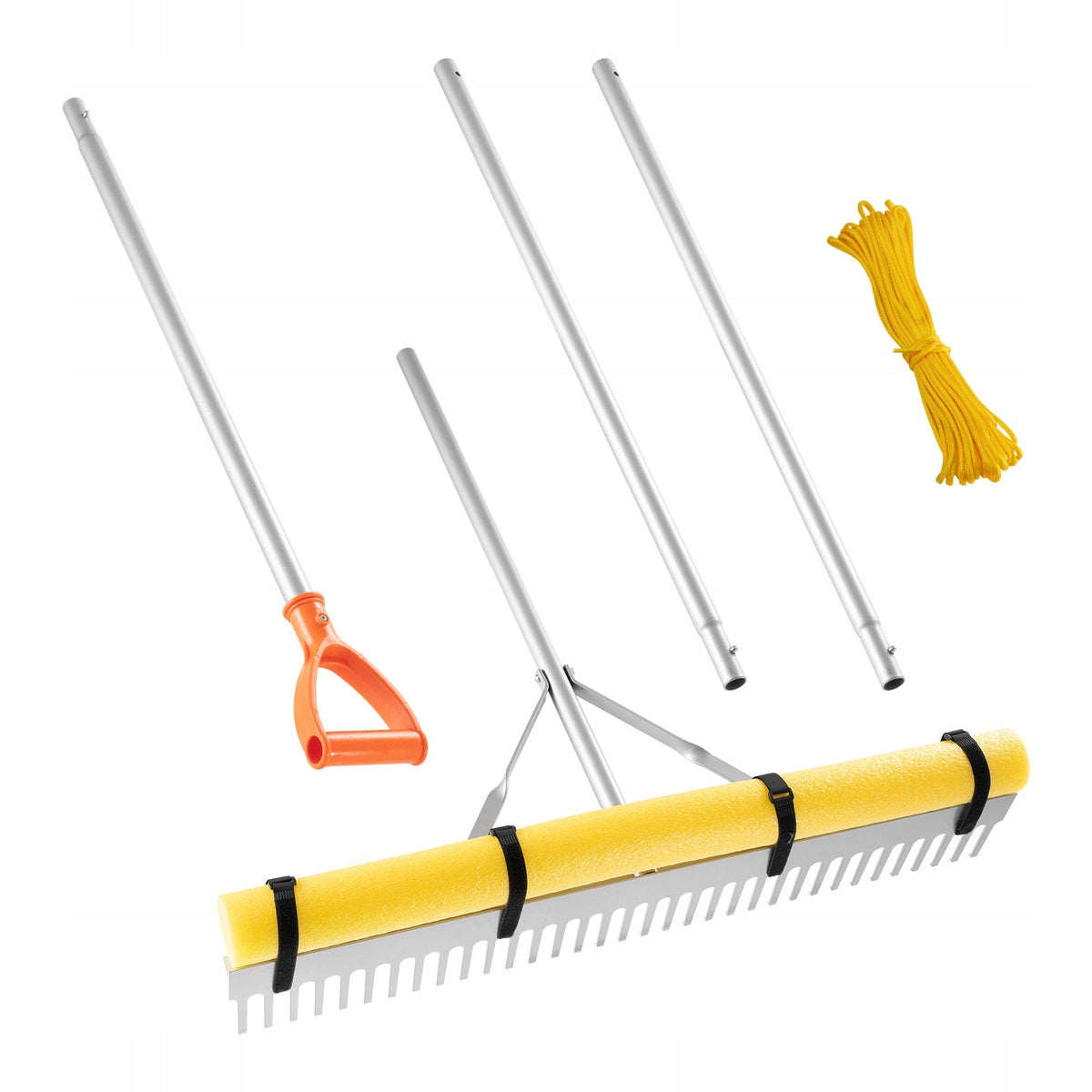 VEVOR ALUMINUM RAKE 914 MM HEAD 2590 MM HANDLE LARGE HEAVY-DUTY RAKE