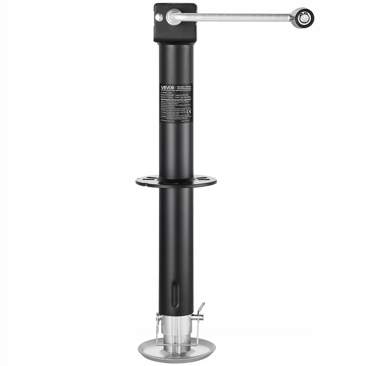 VEVOR A-FRAME TRAILER JACK 2267 KG ADJUSTABLE 381 MM SUPPORT SOLID