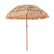 VEVOR PREMIUM HAWAIIAN STRAW PARASOL 1.8M TILTABLE FOR PATIO AND BEACH