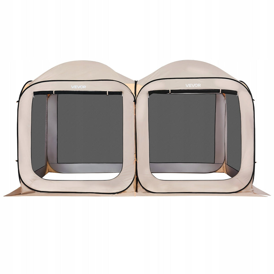 VEVOR 2-IN-1 POP-UP BEIGE CAMPING TENT 365X183 CM BEST