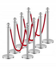 VEVOR 8-Pack Crowd Control Barrier with 4 Red Velvet Ropes
