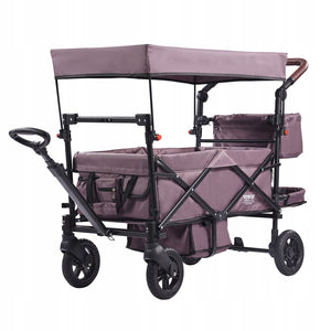 VEVOR DOUBLE FOLDABLE PUSH-PULL STROLLER FOR 2 CHILDREN WITH ADJUSTABLE HANDLE