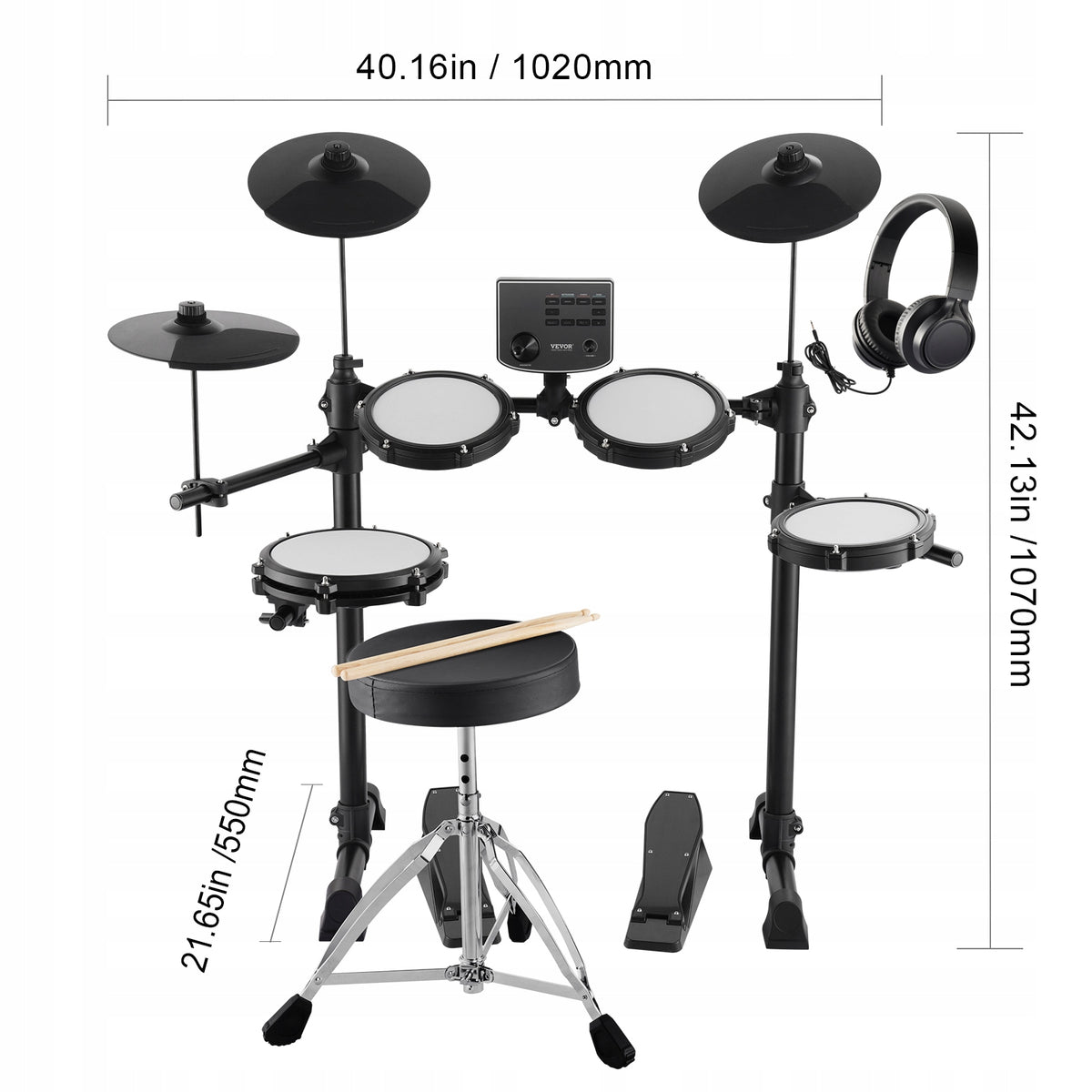 VEVOR ELECTRONIC DRUM SET 15 KITS 150 SOUNDS USB MIDI