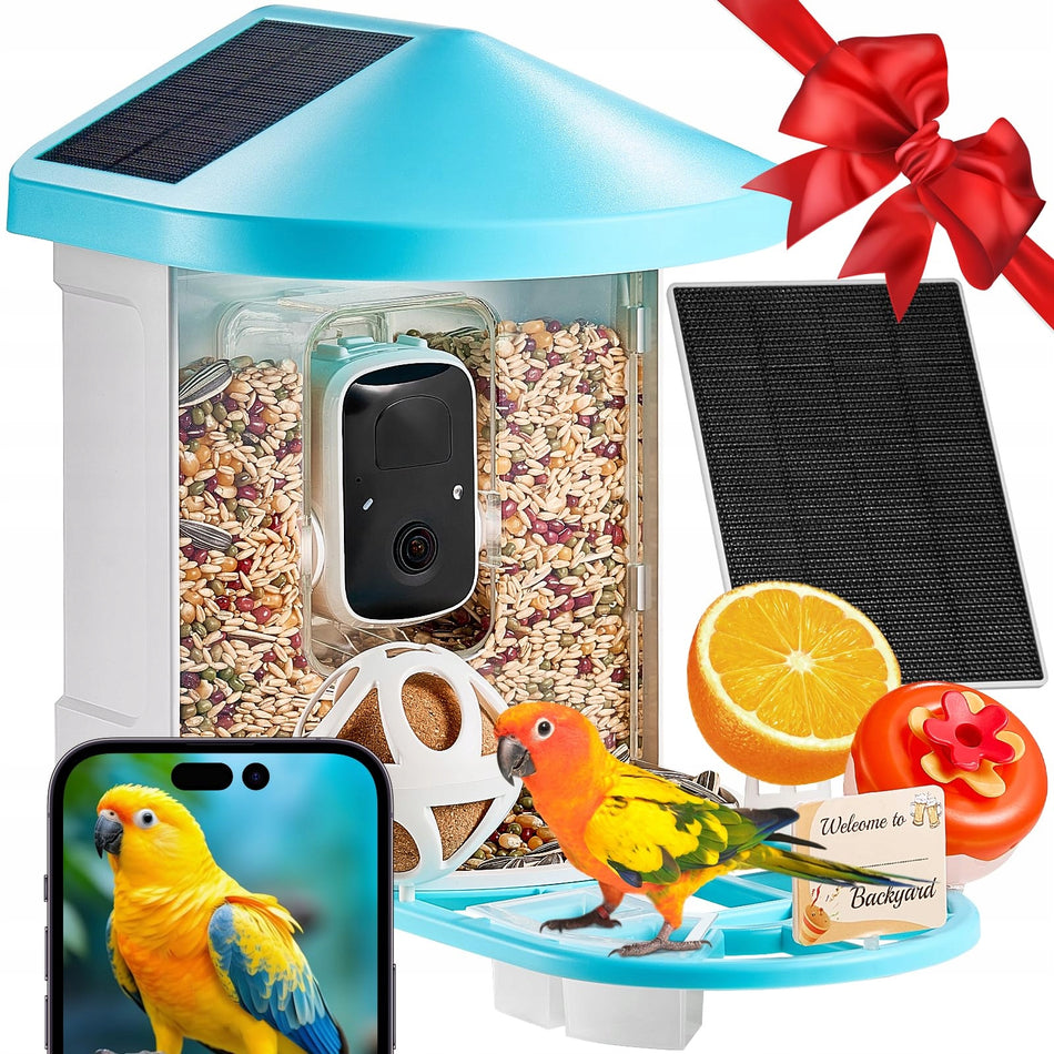 VEVOR SMART BIRD FEEDER WITH 2K HD CAMERA AI RECOGNITION
