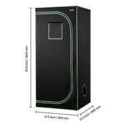 VEVOR 80X80X180 CM GROW TENT GROWBOX 600D HIGHLY REFLECTIVE SOLID