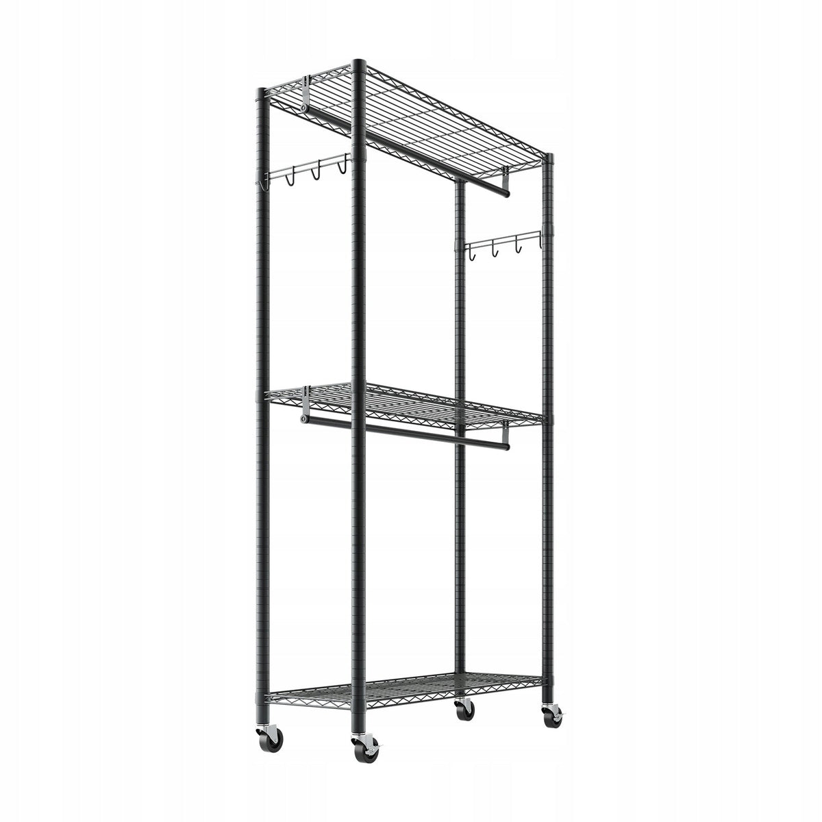 VEVOR CLOTHES RACK ON WHEELS ADJUSTABLE CARBON STEEL STRONG