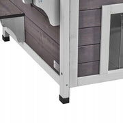 VEVOR OUTDOOR CAT HOUSE TWO-TIER WOODEN BALCONY