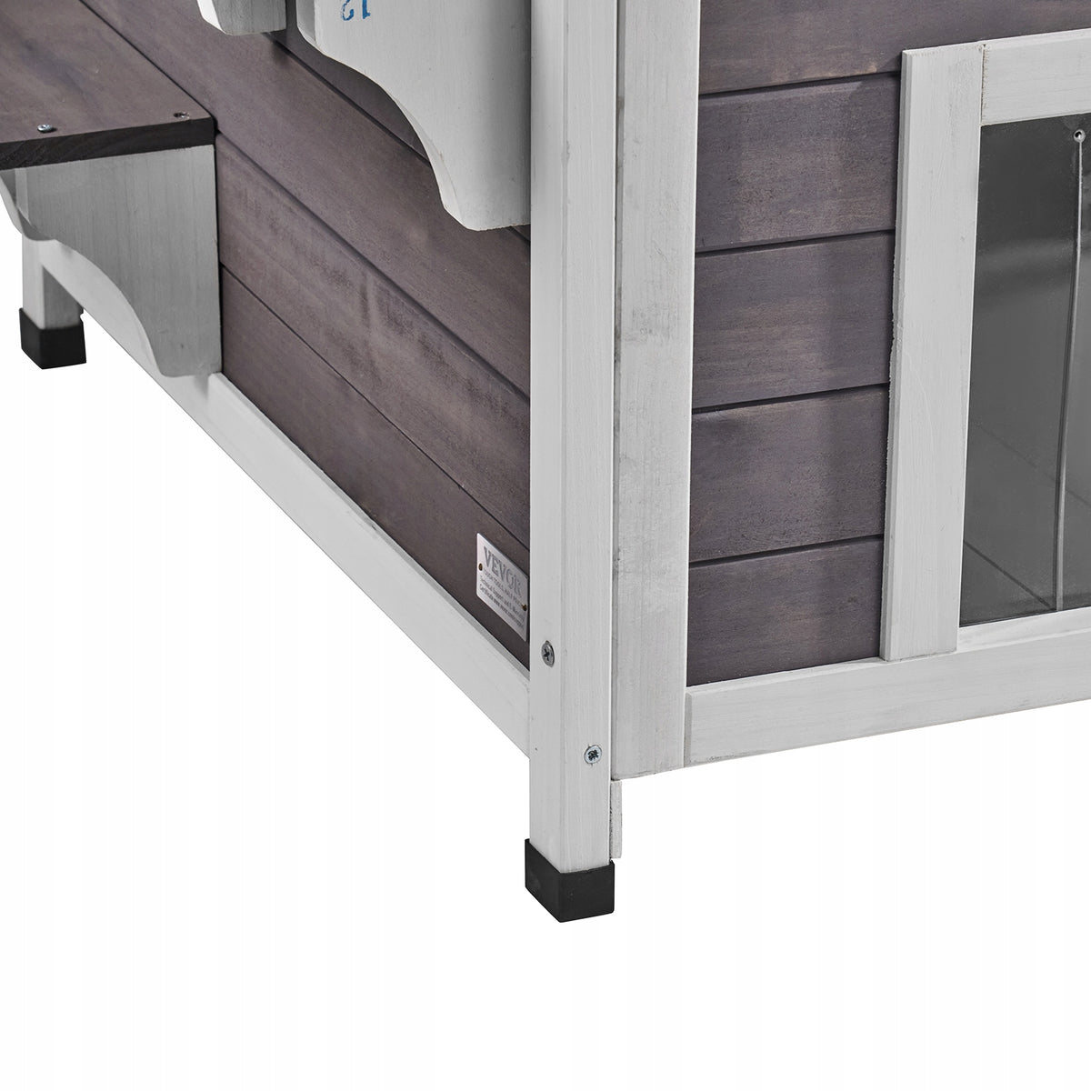 VEVOR OUTDOOR CAT HOUSE TWO-TIER WOODEN BALCONY