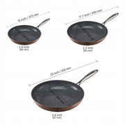 VEVOR 3-PIECE FRYING PAN SET 20 27 30 CM ALUMINIUM NON-STICK