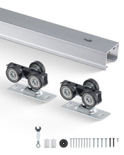 VEVOR Professional 5FT Aluminum Sliding Door Hardware Kit 220KG