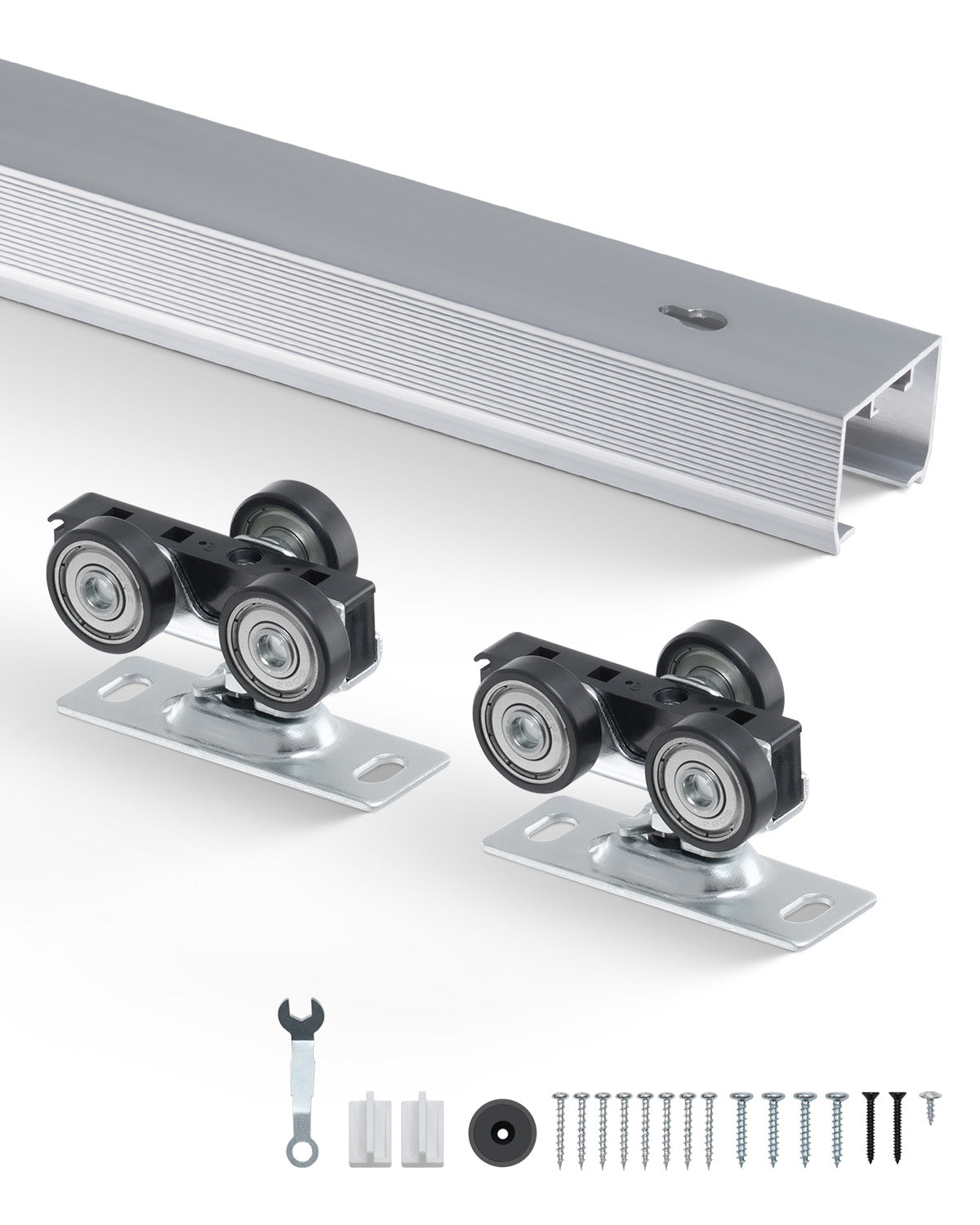 VEVOR Professional 5FT Aluminum Sliding Door Hardware Kit 220KG