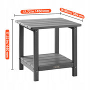 VEVOR HDPE Outdoor Side Table 45x38x44 cm Sturdy Grey
