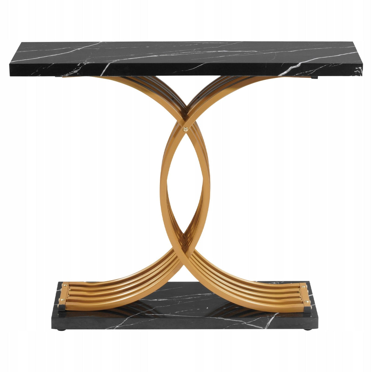 VEVOR CONSOLE TABLE 100X30X81 CM BLACK GOLD MODERN STURDY STRONG