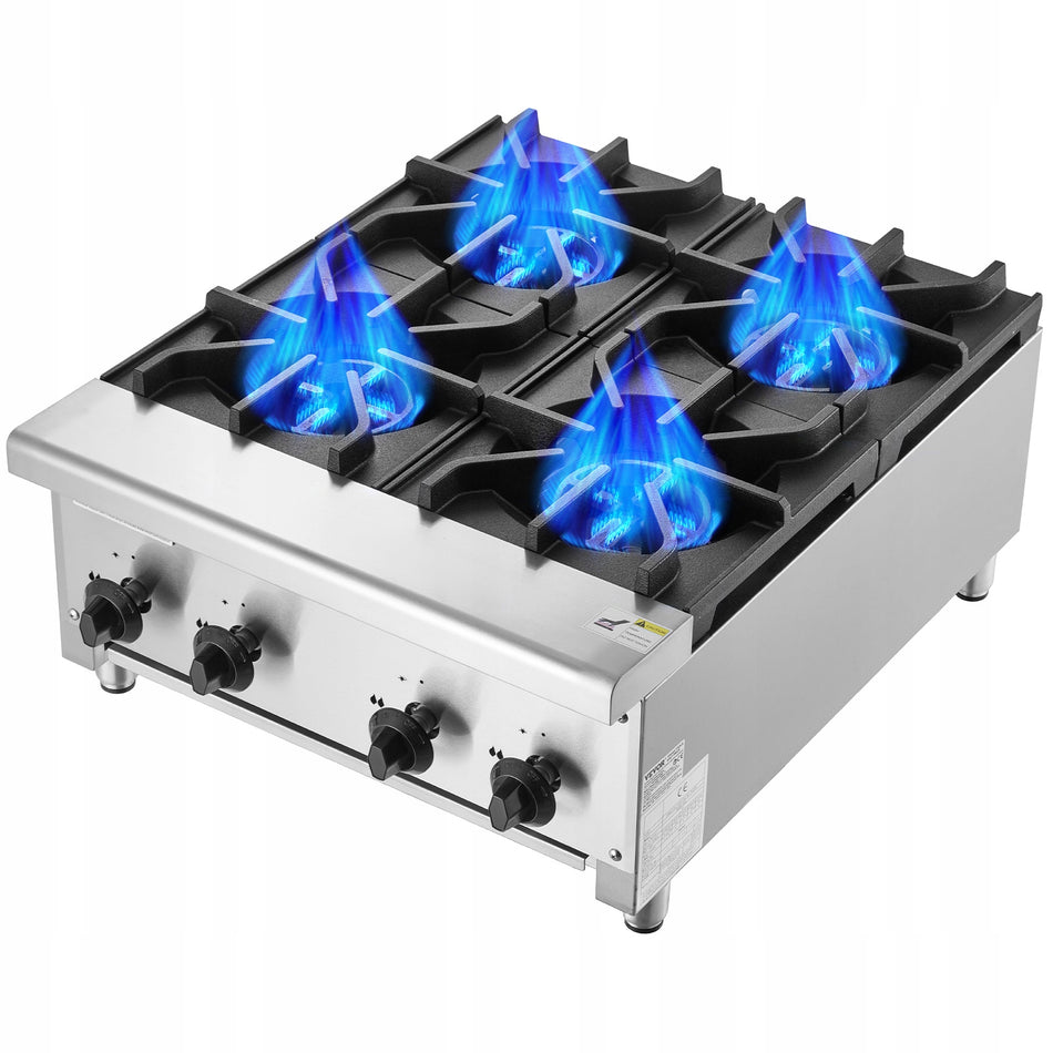 VEVOR COMMERCIAL GAS COOKER 4 BURNERS 28KW STAINLESS STEEL BEST