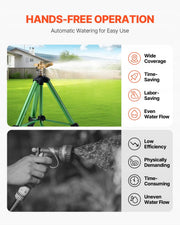 VEVOR TELESCOPIC SPRINKLER TRIPOD 2 PCS BRASS HEAD 360 ADJUSTMENT