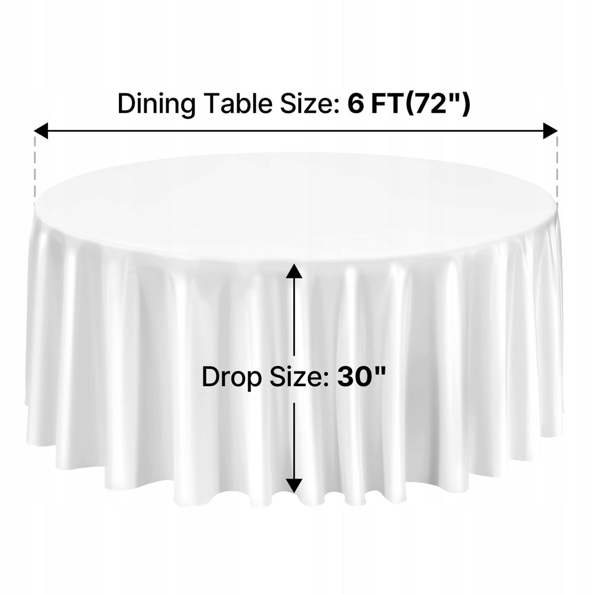 VEVOR 6 PCS ROUND TABLECLOTHS 3352 MM POLYESTER STRONG WRINKLE-FREE