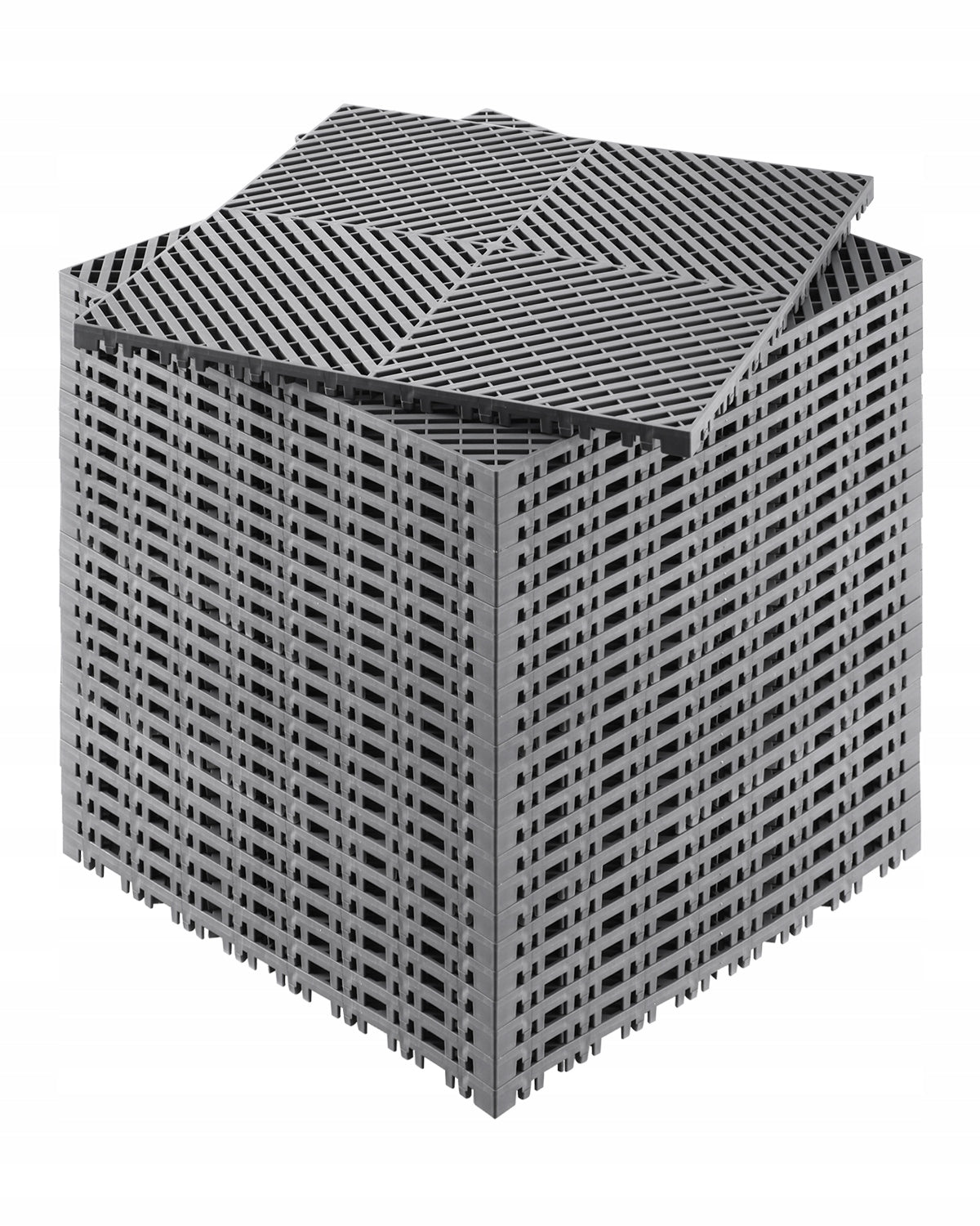 VEVOR MODULAR DRAINAGE MAT 24 PCS 15.7X15.7 INCH PP NON-SLIP