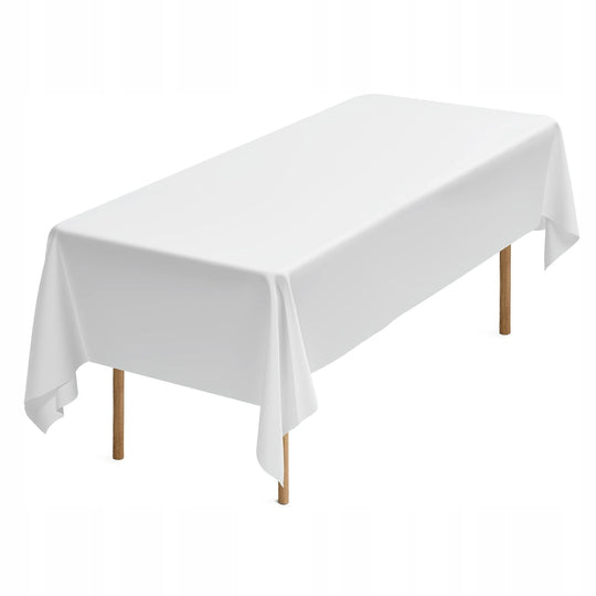 VEVOR 10-PACK POLYESTER TABLECLOTHS 1524X2591 MM WHITE REUSABLE
