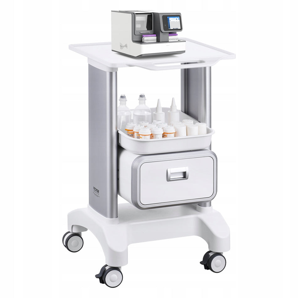 VEVOR 2-Tier Professional Lab Cart with Drawer and Tray - Sturdy