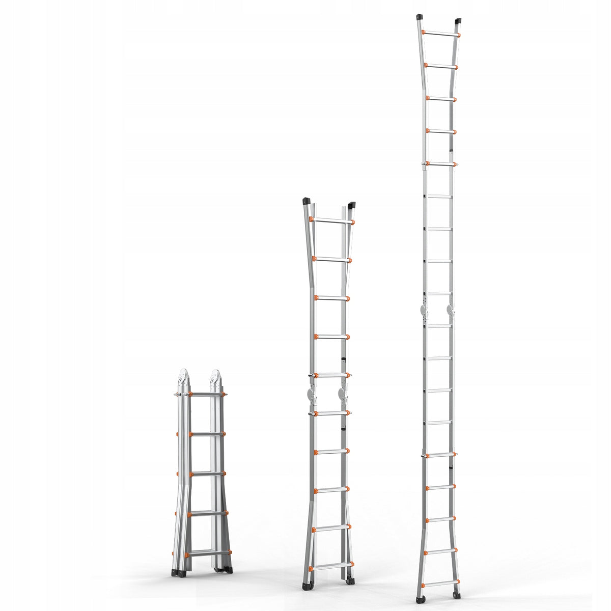 VEVOR TELESCOPIC LADDER A-FRAME 5.1M ALUMINUM COMPACT STRONG 150KG