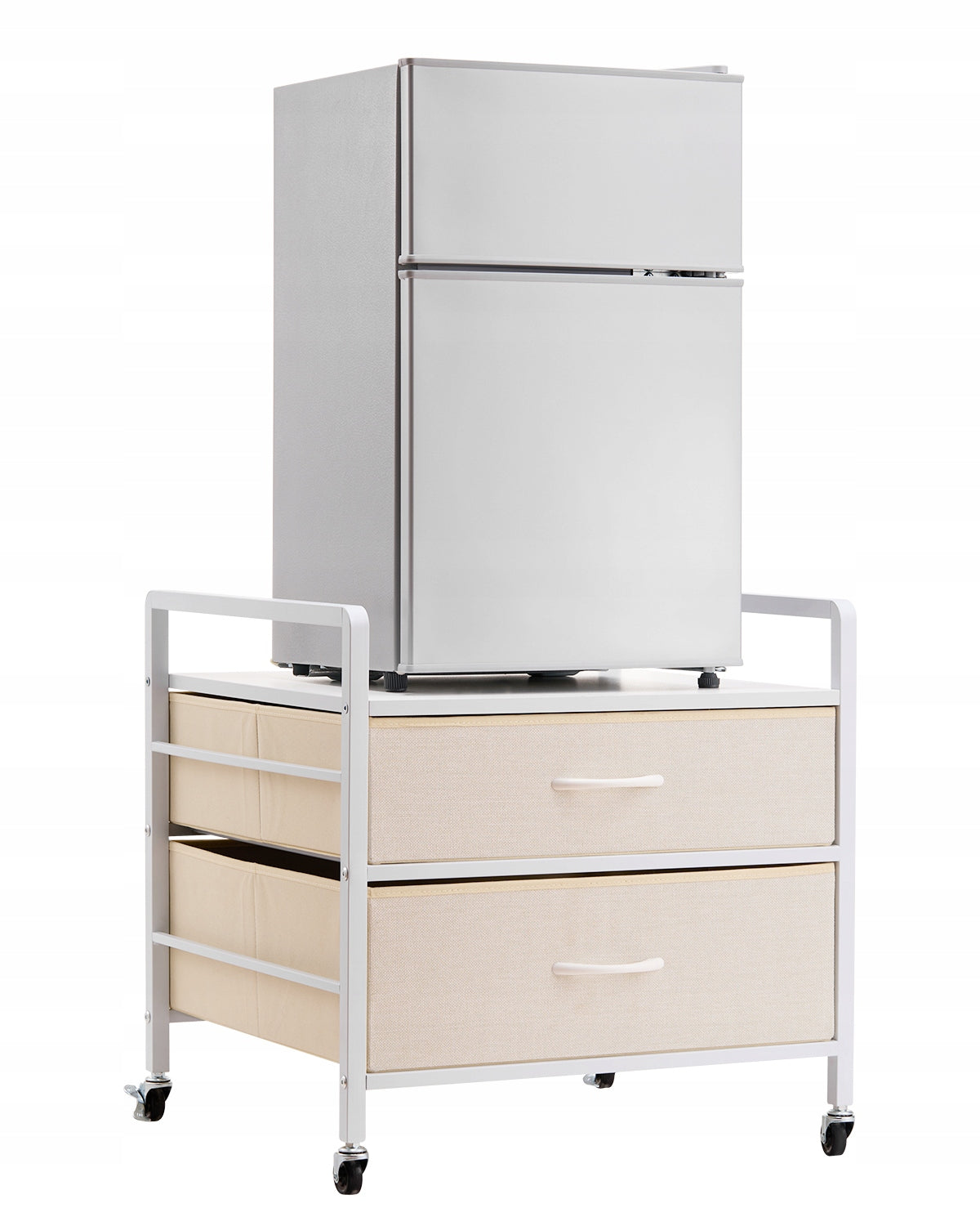 VEVOR MINI REFRIGERATOR STAND ON WHEELS 80 KG STRONG WITH HANDLE AND DRAWERS