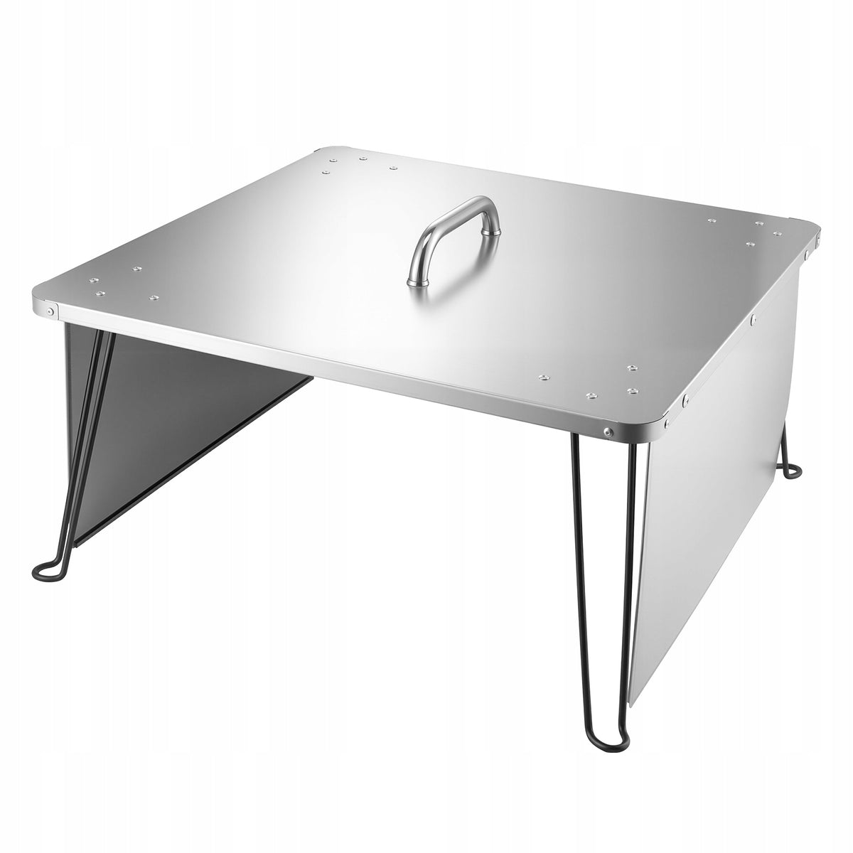 VEVOR FIRE PIT LID 645X645X370 MM STAINLESS STEEL HEAT DEFLECTOR
