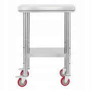 VEVOR STAINLESS STEEL WORK TABLE 61X45 CM ADJUSTABLE STURDY
