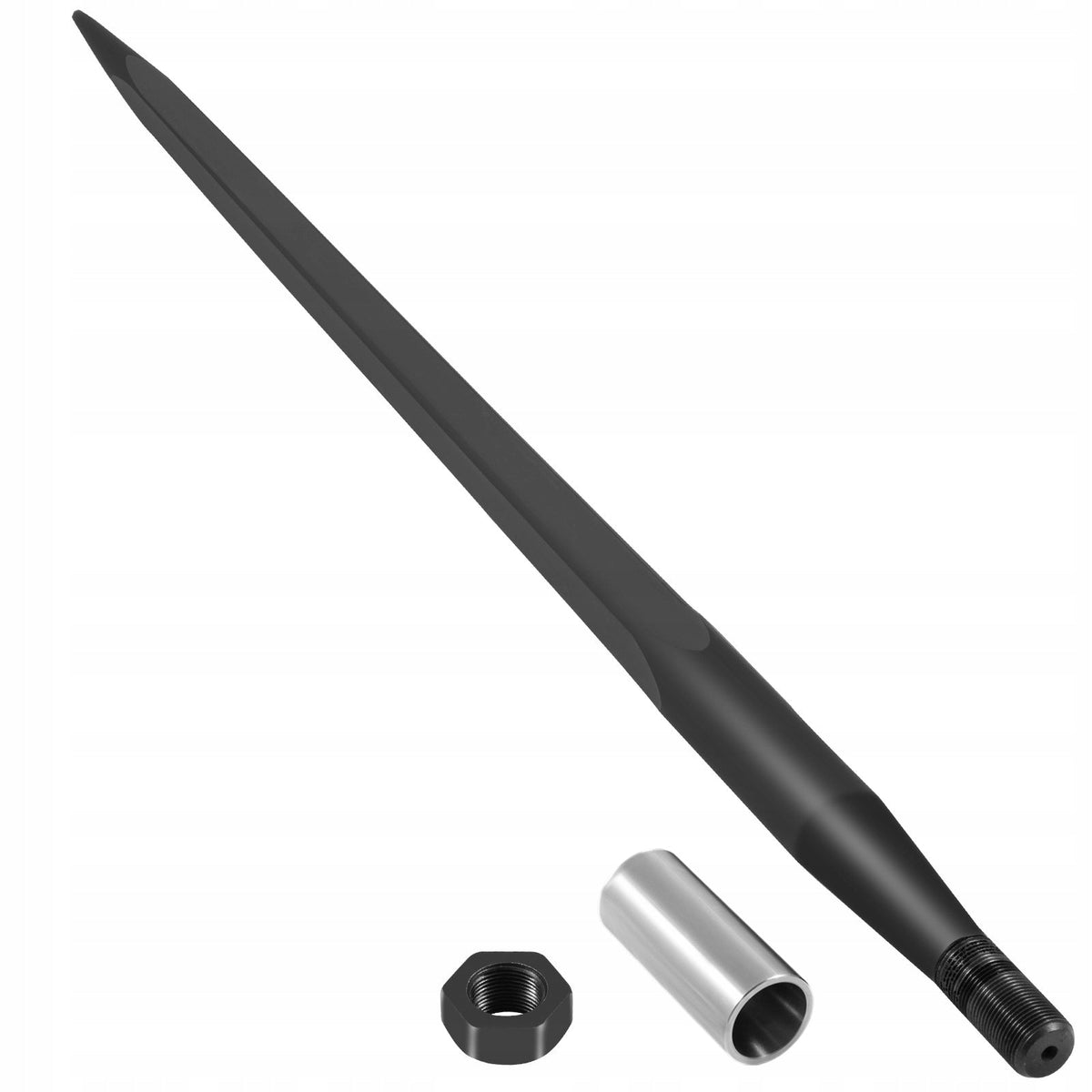 HEAVY-DUTY VEVOR LOADER TOOTH BALE SPEAR 4.5X99CM 1633KG CAPACITY BLACK