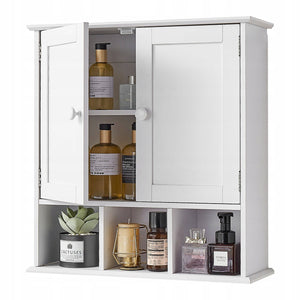 VEVOR BATHROOM CABINET WITH 2 DOORS AND ADJUSTABLE SHELVES WHITE STURDY