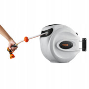 VEVOR GARDEN HOSE REEL 12 MM X 40 M HEAVY-DUTY WALL MOUNT WITH 9-FUNCTION NOZZLE