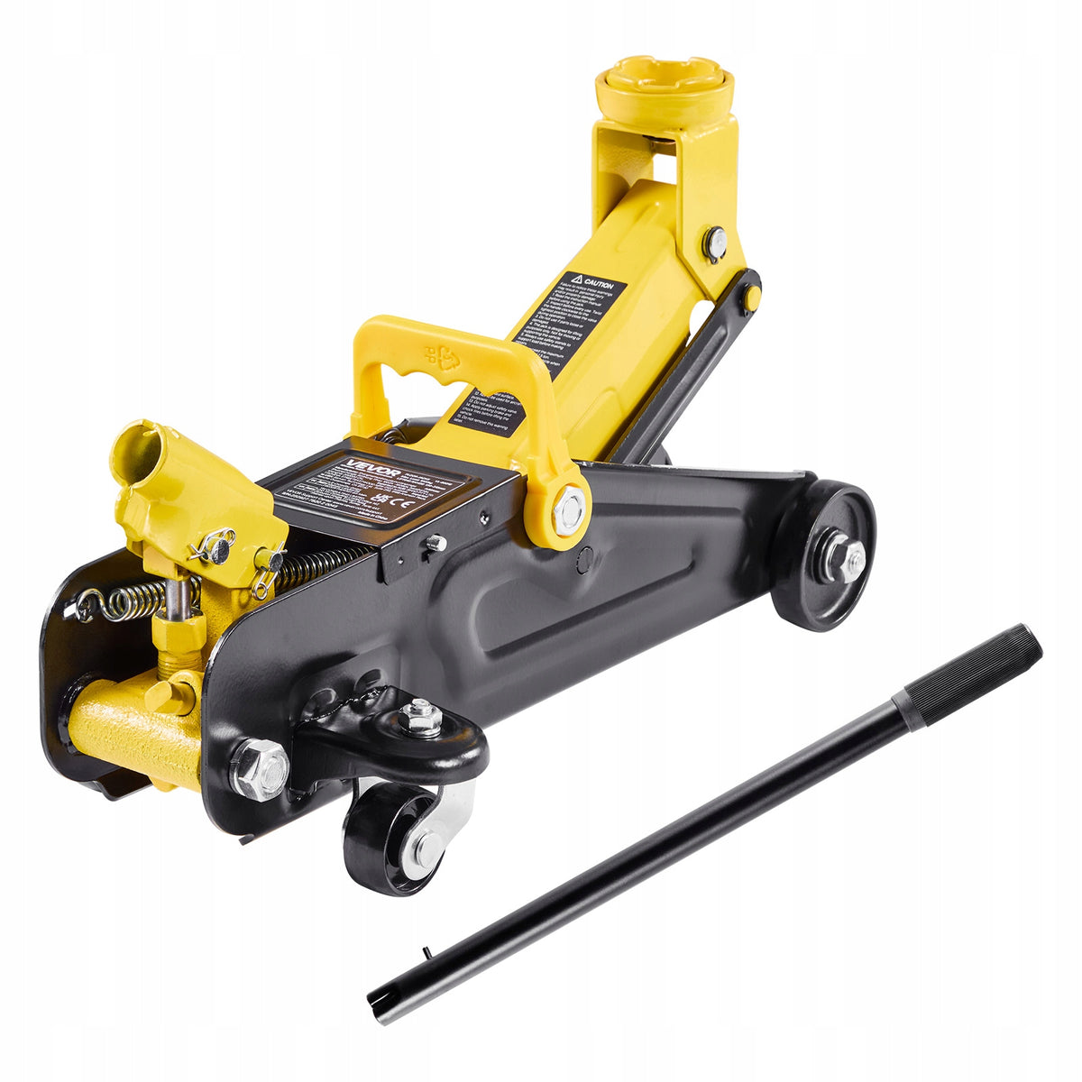 VEVOR LOW-PROFILE 1.5T HYDRAULIC JACK 360-DEGREE WHEELS STURDY AND COMPACT