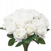 VEVOR ARTIFICIAL FLOWERS ROSES 60 PCS WHITE FLEXIBLE STEMS REALISTIC